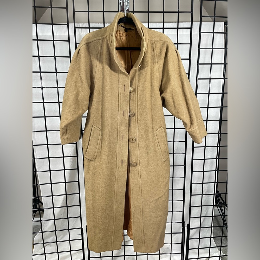 Vintage Berghaus custom made wool tan long coat - Picture 2 of 14